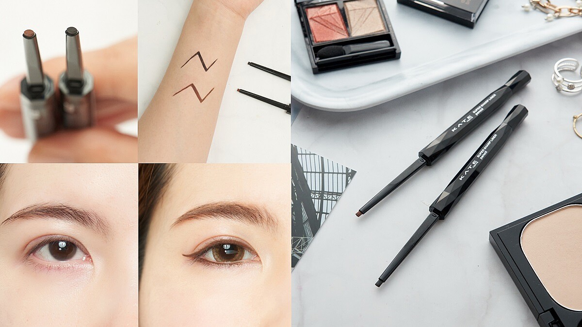 連新手都會的詐欺級眼粧！靠KATE【進化版極細持久眼線筆】一筆上手，死魚眼→放大有神！搭配獨創「杏仁型」筆芯、超完美的上挑眼線秒get