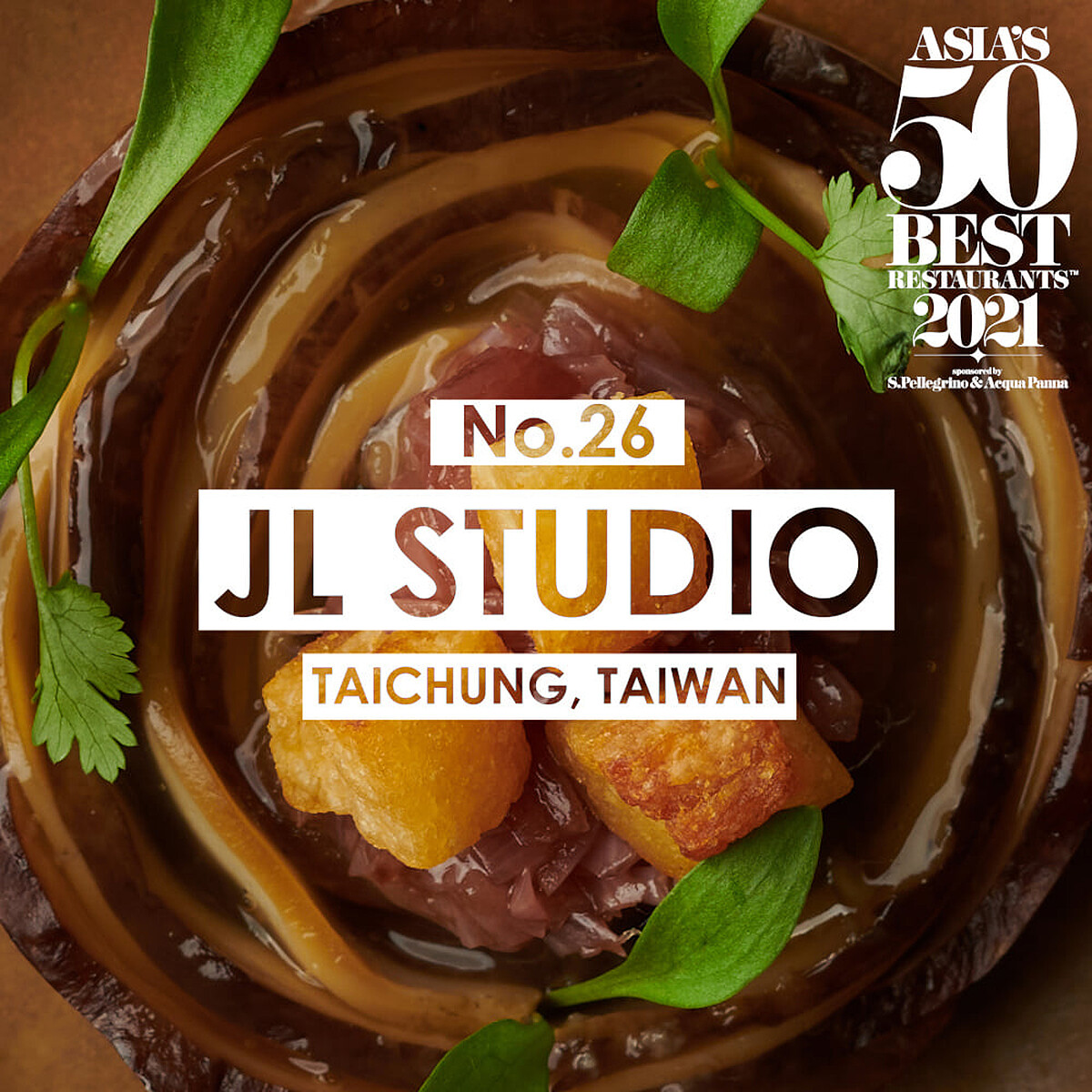 JL Studio 獲得亞洲50最佳餐廳第26名。
