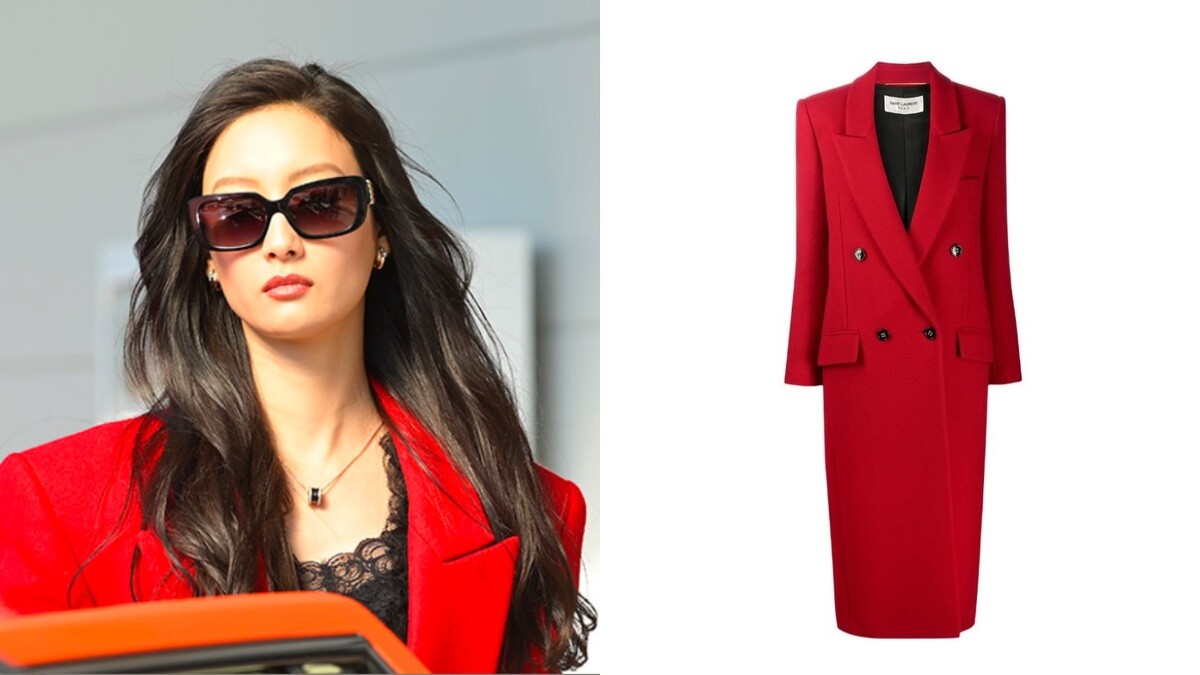 Saint Laurent 紅色大衣，約NT140,000