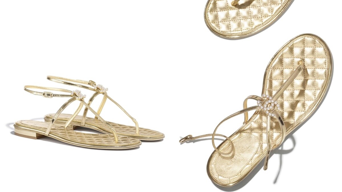 雙C Logo夾腳涼鞋,NT31,700