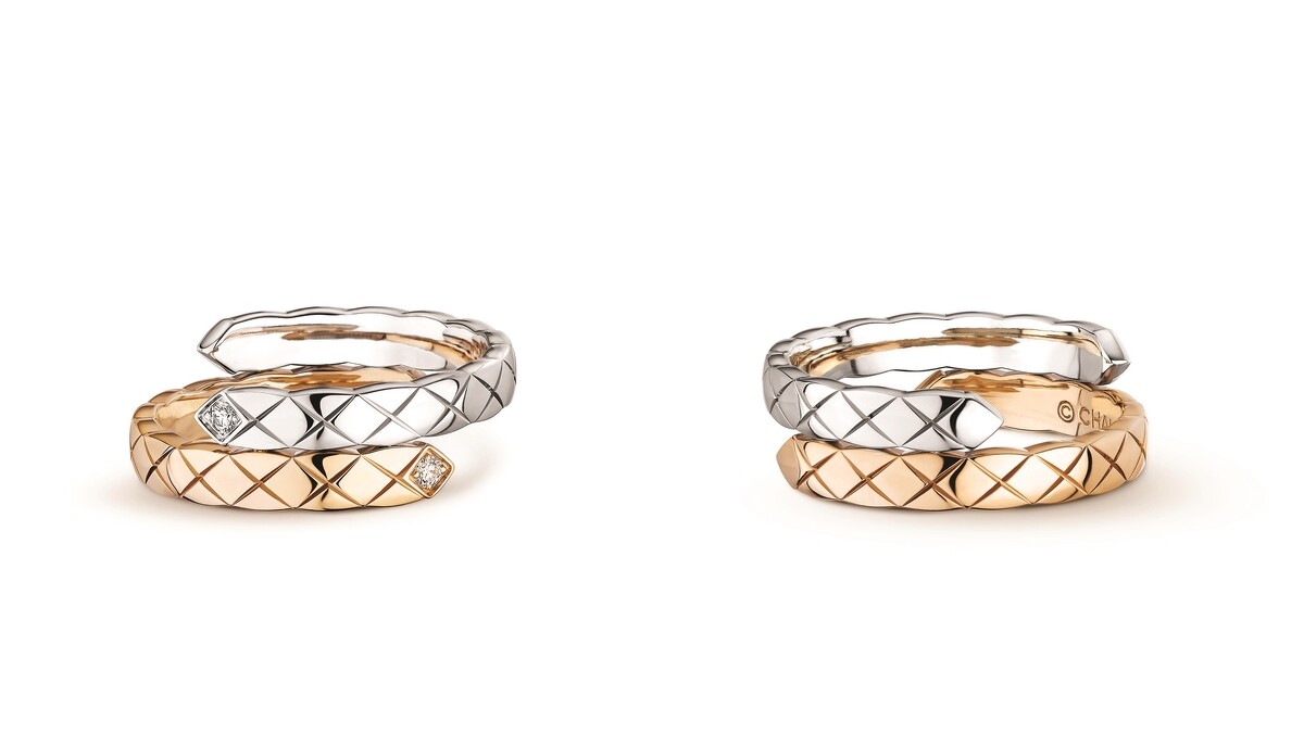 COCO CRUSH TOI ET MOI 戒指 小型款 _ 18K 白金與BEIGE 米色金 _ 建議售價NTD 98,000元