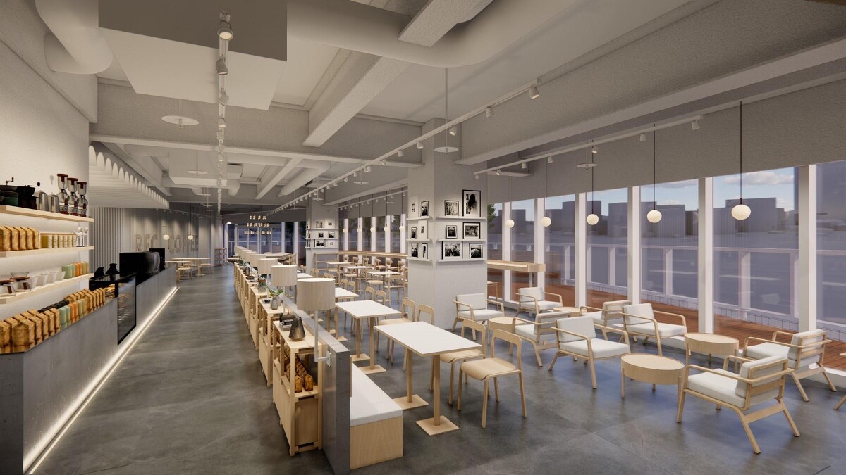 位在最高樓，並設有露天座位區。