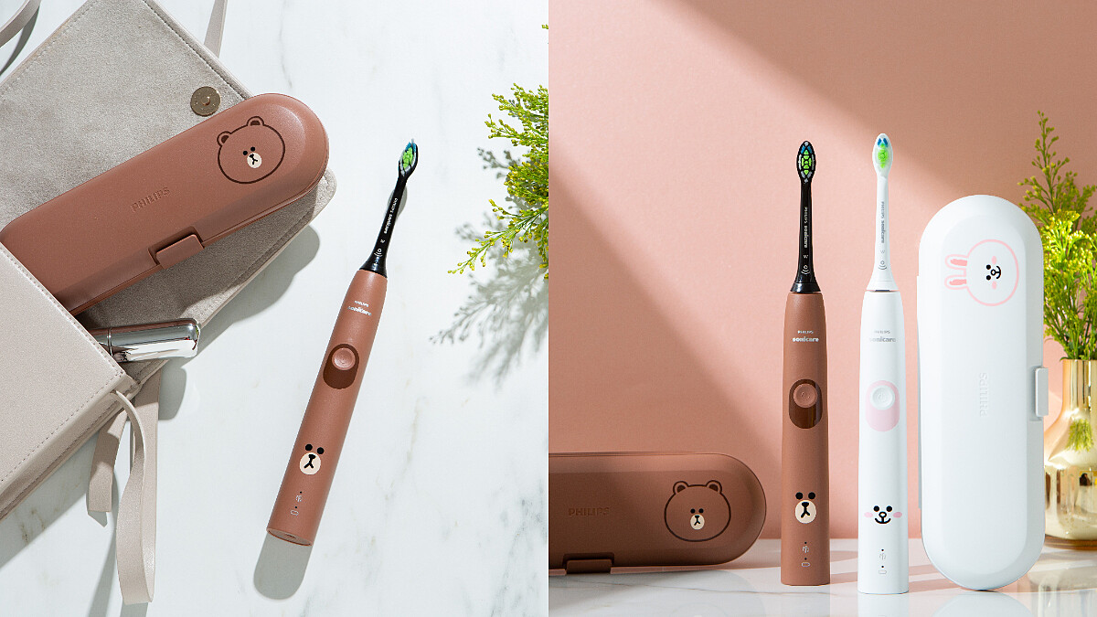 必蒐療癒系家電！飛利浦 LINE FRIENDS 限量款音波牙刷4/1登台！超可愛的熊大與兔兔設計，準備好跟著M編一起包起來！