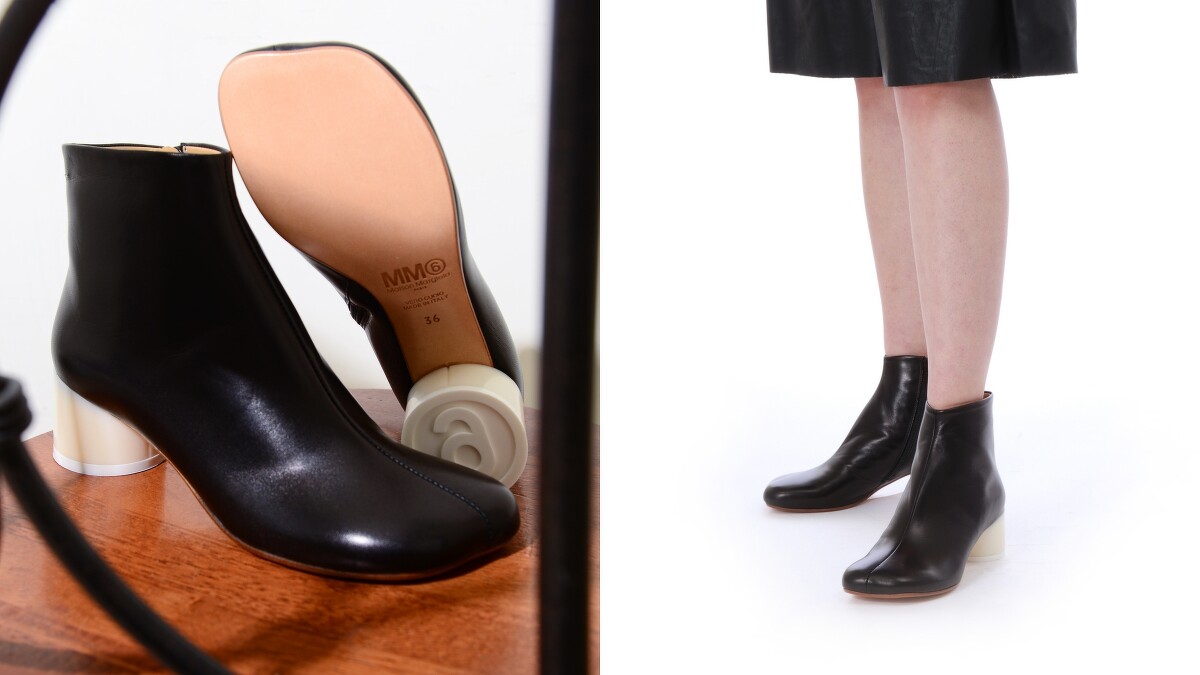 MM6黑色logo皮靴，售價NT$18,800