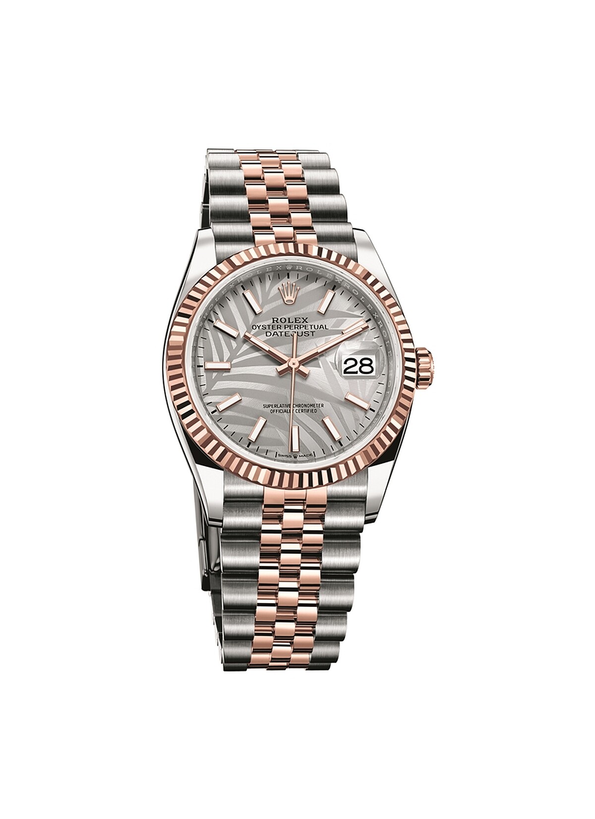 Datejust 36 蠔式鋼與18K永恆玫瑰金 紀念型五格實心鏈節 定價NT397,000