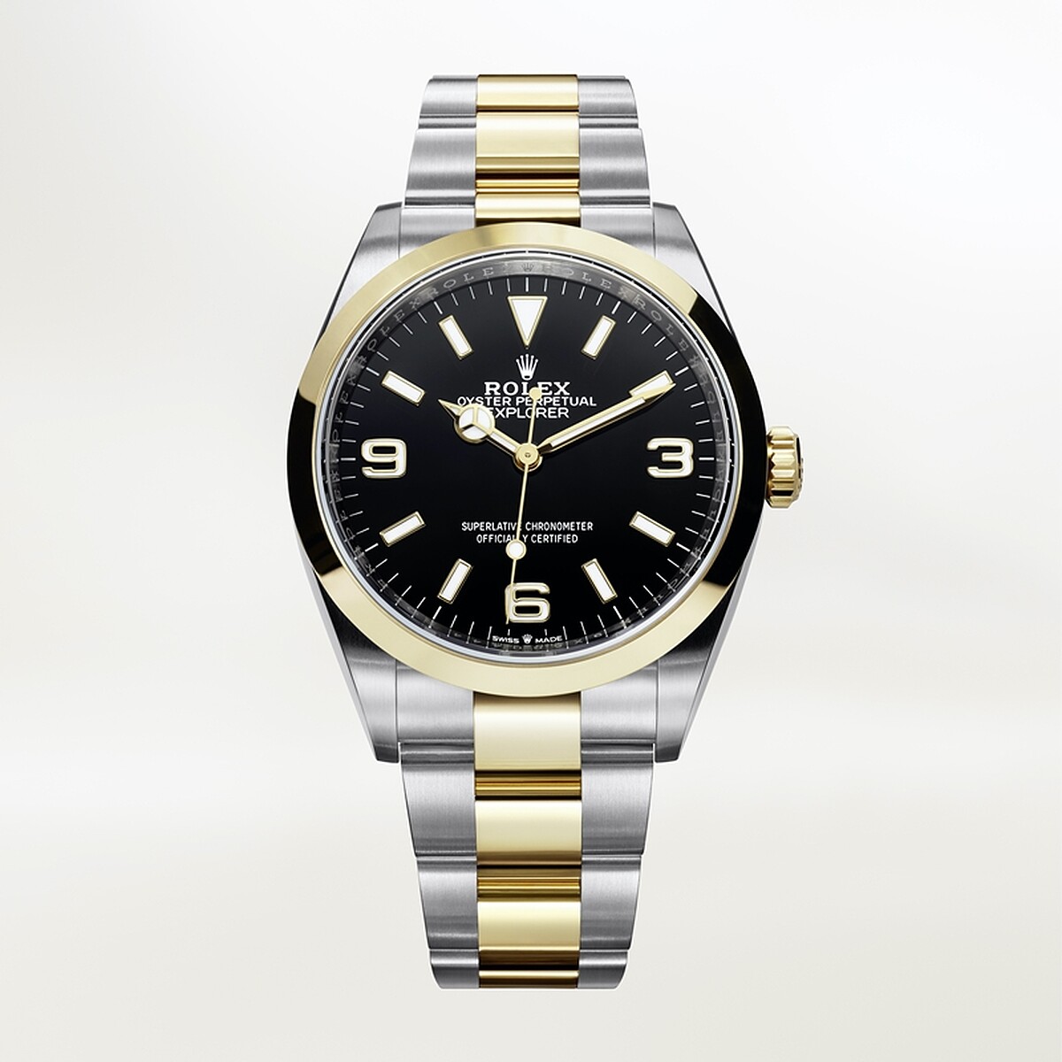 Rolex Explorer 蠔式鋼與18K黃金 蠔式三格實心鏈節 定價NT359,000