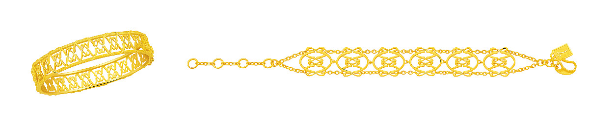 g Monogram系列純金手環、純金手鍊