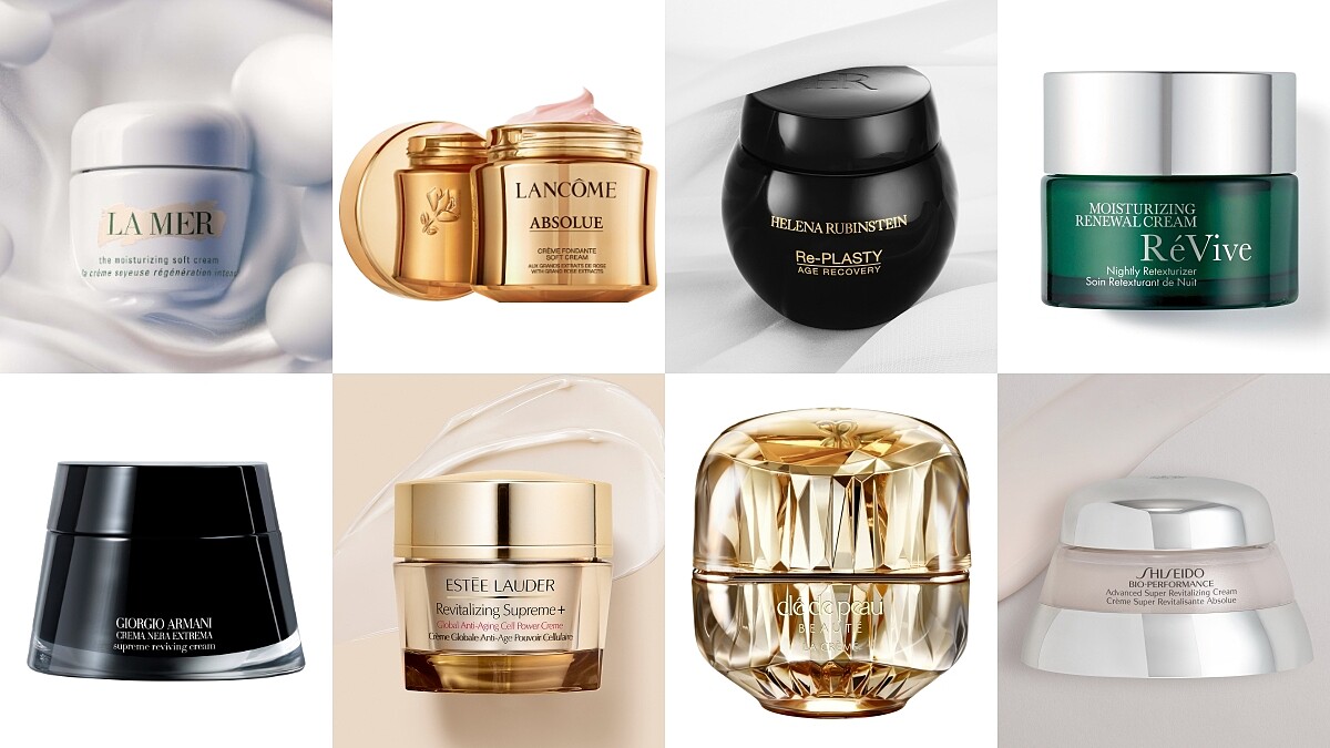 PTT、Dcard網友推薦乳霜8款：海洋拉娜、蘭蔻玫瑰霜、HR黑繃帶、雅詩蘭黛無敵霜、GA黑曜岩、Revive活膚霜、資生堂百優、肌膚之鑰精質…人生第一罐就該從這些經典裡挑