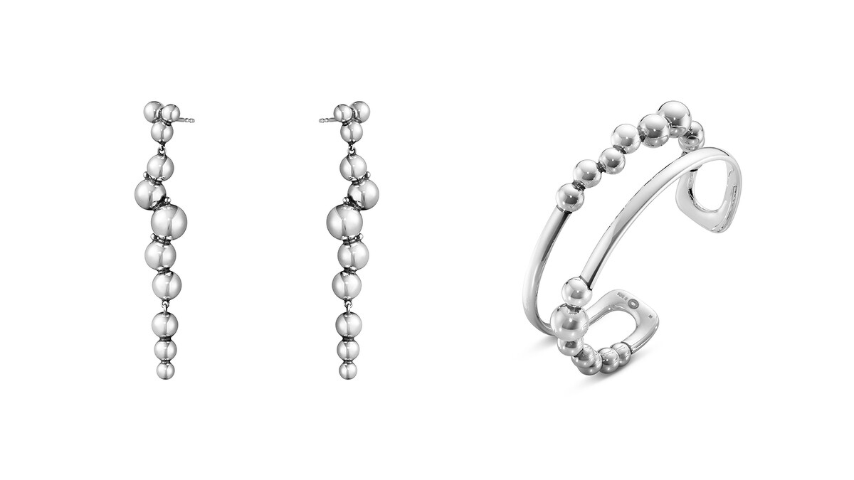 Moonlight Grapes月光葡萄系列 耳環，琉化純銀，NT$ 11,900 、手環，琉化純銀，NT$18,500