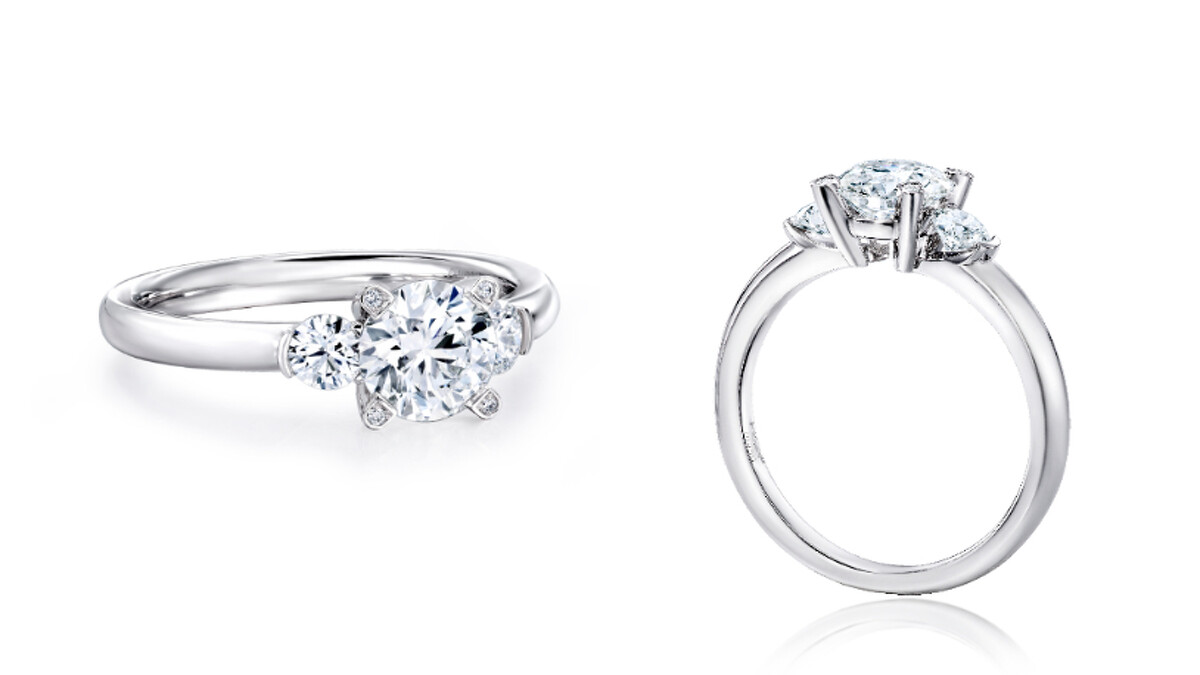 DLight鉑金3-Stone鑽石戒指，中央主鑽約0.50ct起。