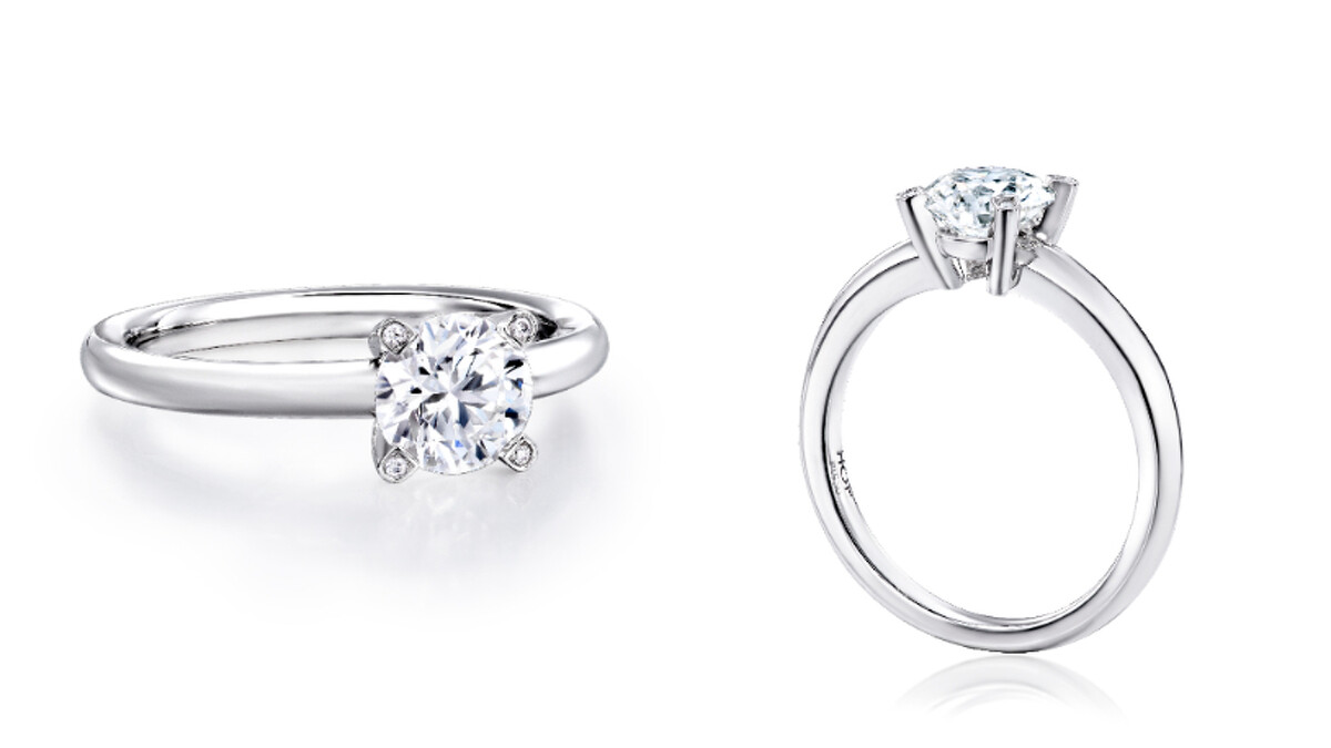 DLight鉑金單鑽戒指，中央主鑽約0.30ct起。