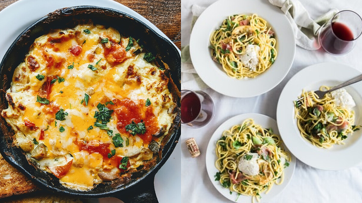 3道週末低脂餐推薦：開放式貝果+黑咖啡/蘑菇洋蔥北非蛋/涼拌雞胸肉義大利麵食譜了！