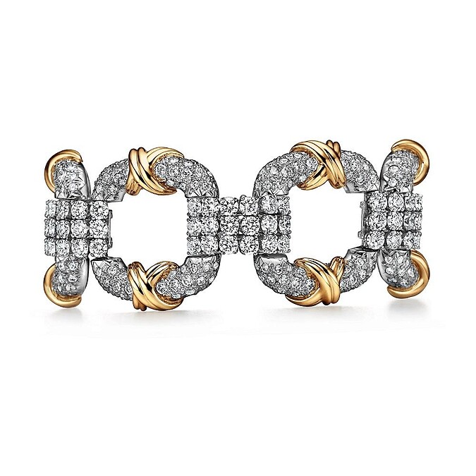 安德拉戴 Andra Day配戴Tiffany Schlumberger&reg; Cooper鉑金與18K金鑲鑽手環