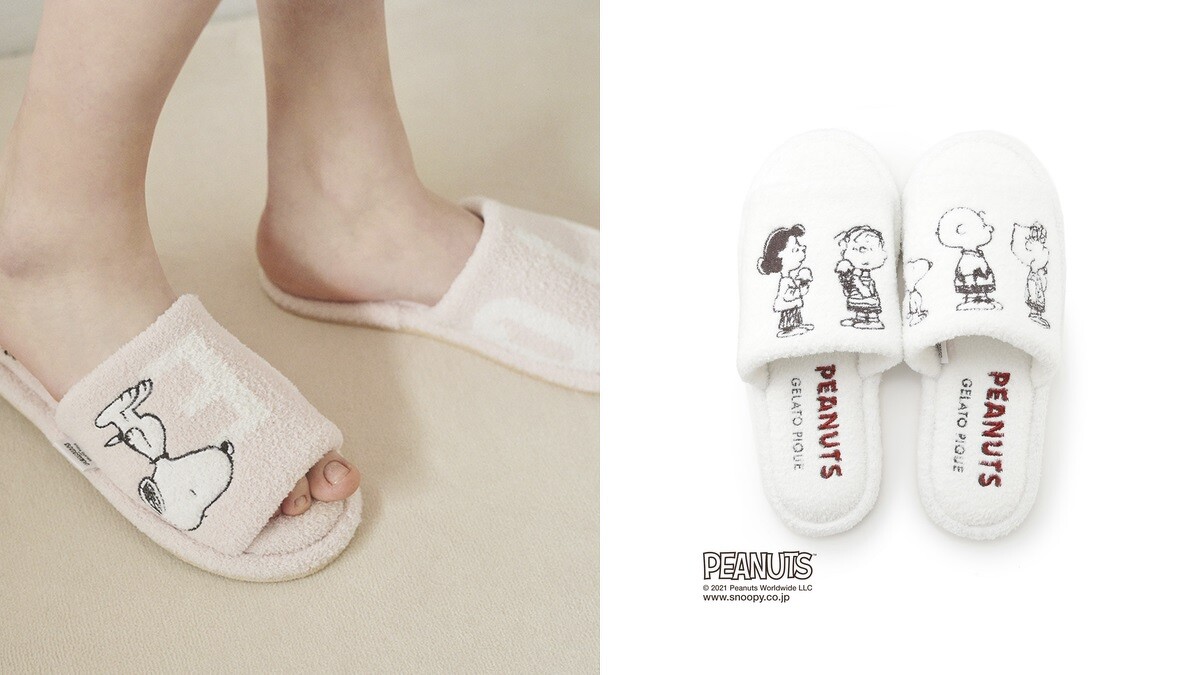 Gelato Pique X Peanuts聯名系列插畫室內拖鞋