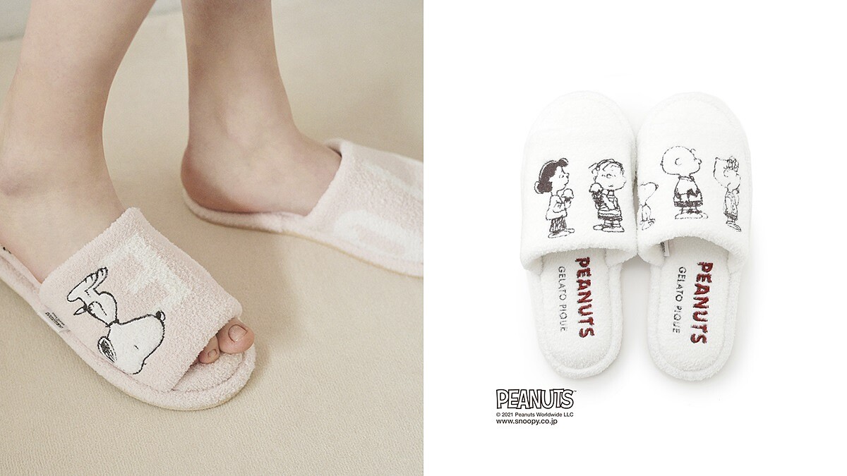 Gelato Pique X Peanuts聯名系列插畫室內拖鞋