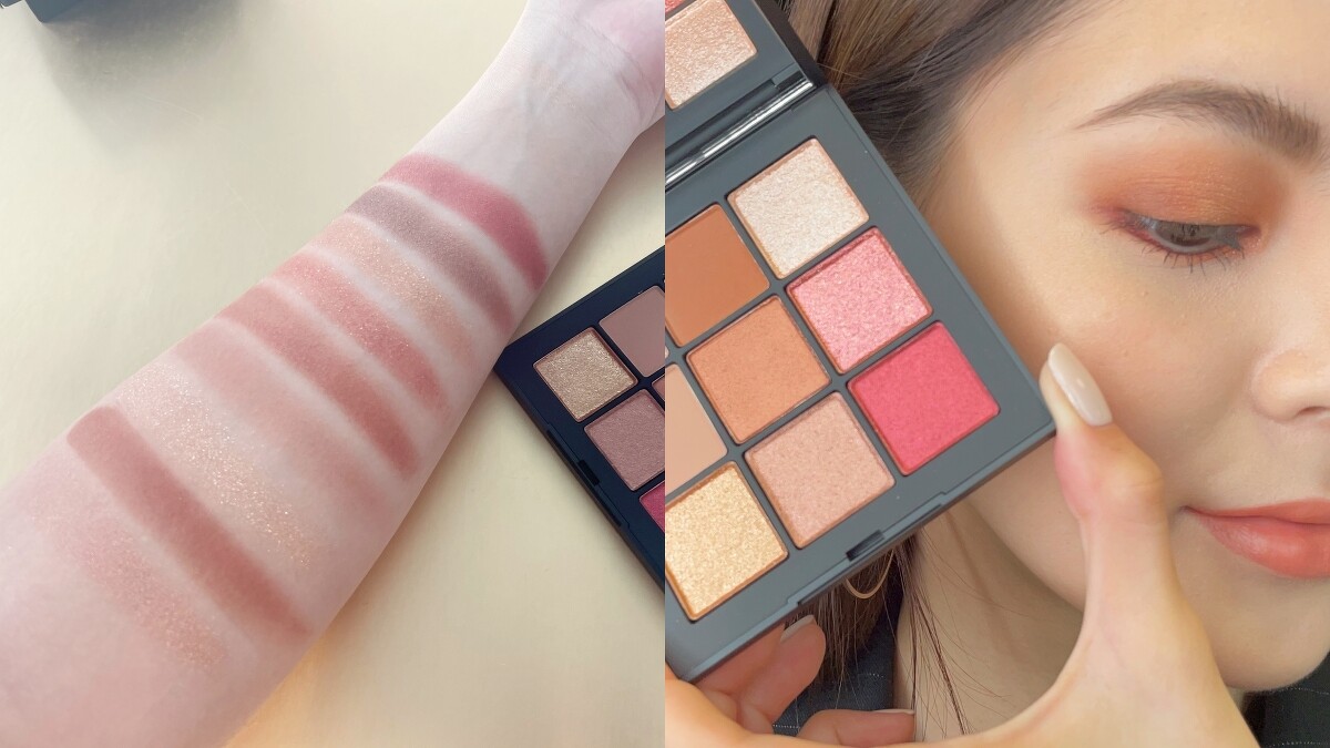 金緻誘光九色眼彩盤，手部試色、眼妝示範