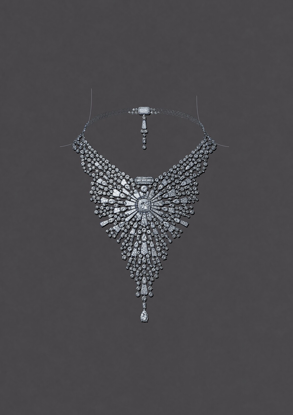 設計手稿：Diamond Sillage 項鍊