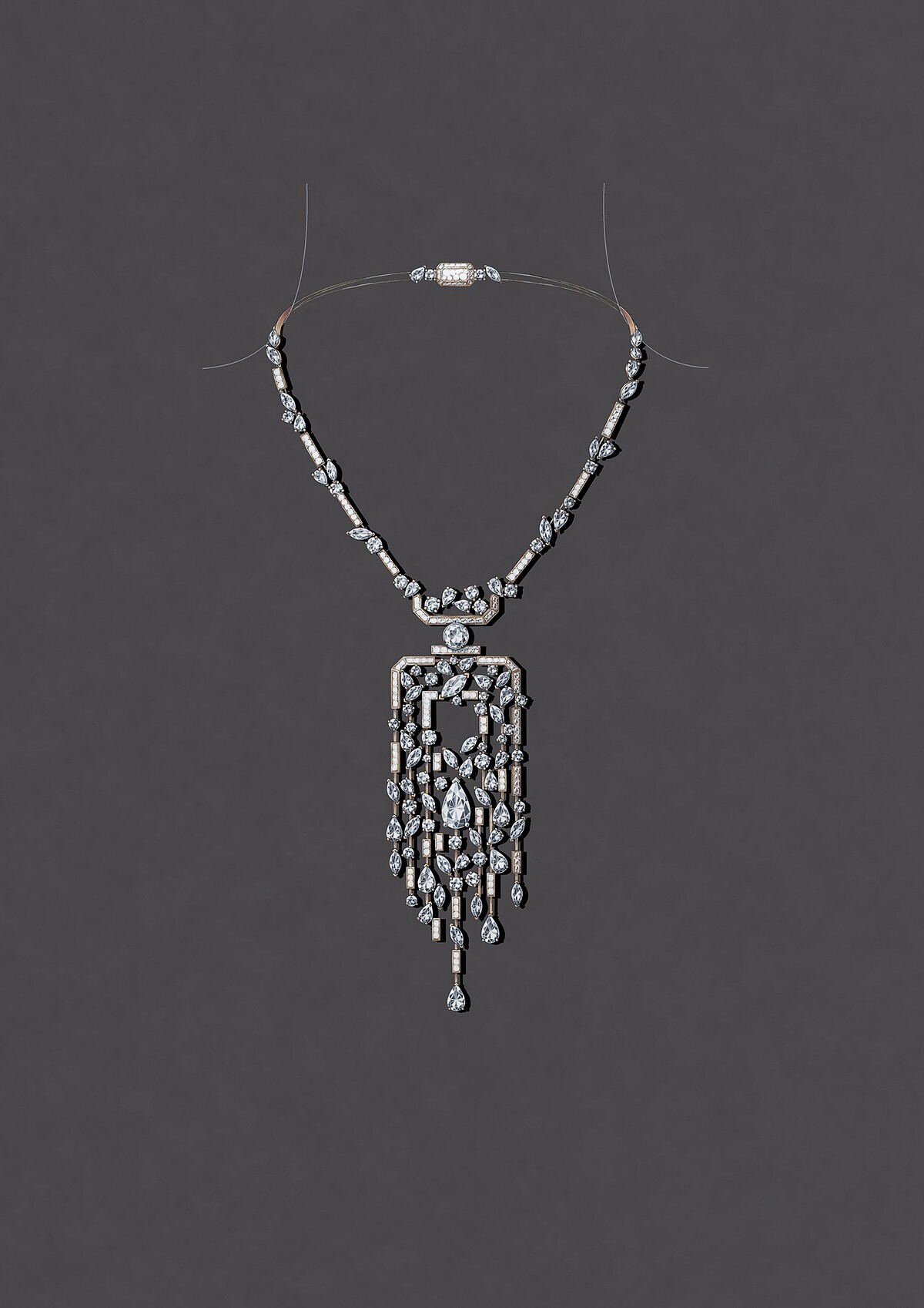 設計手稿：N&deg;5 Sparkling Silhouette 項鍊