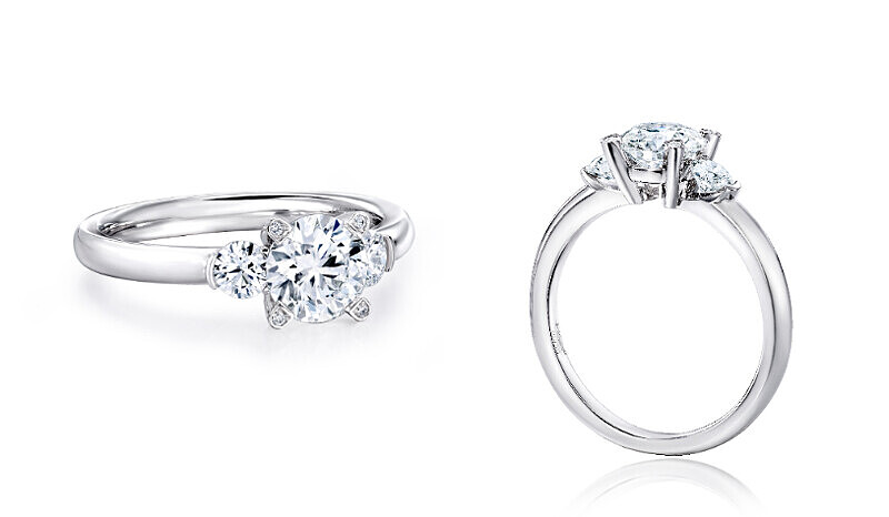 DLight鉑金3-Stone鑽石戒指(中央主鑽約0.50ct起)。