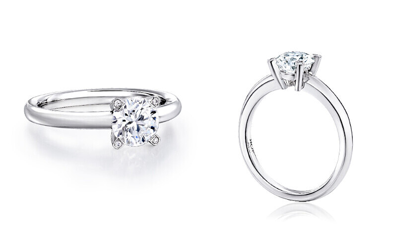 DLight鉑金單鑽戒指(中央主鑽約0.30ct起)。