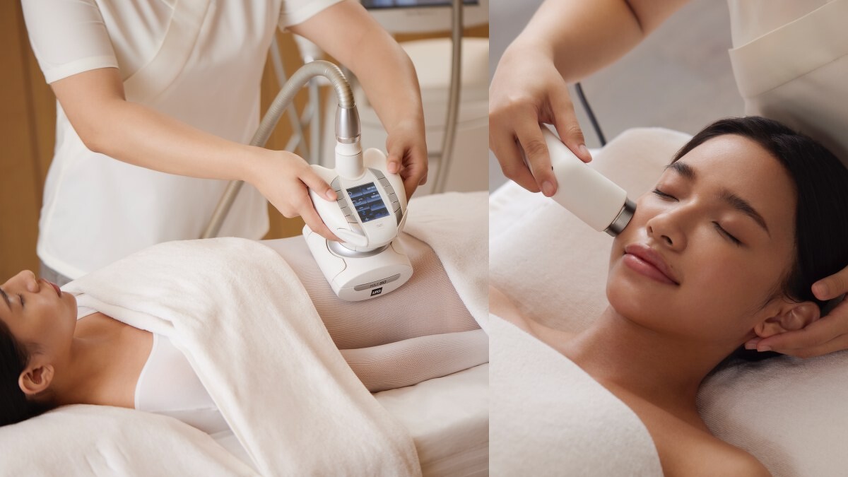 圖片來源：媚登峯/(左)LPG ITG卓越纖引體雕儀、(右)Fusion 3D無痕超導潤顏課程