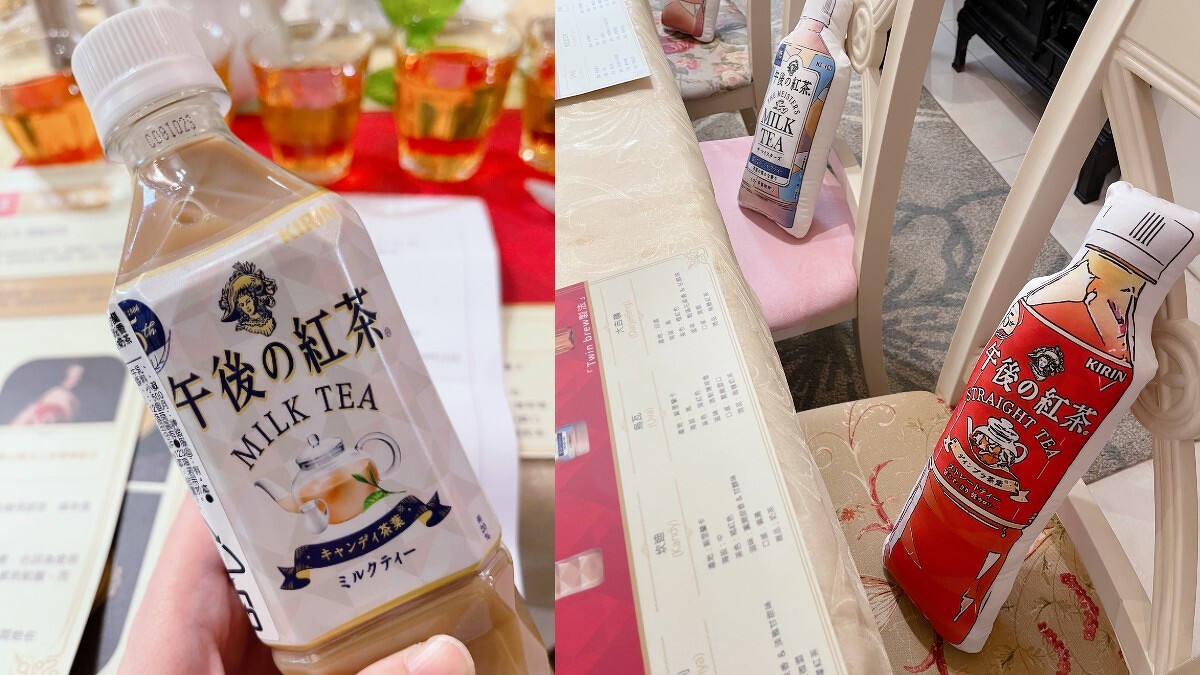 包裝上的人物Logo就是下午茶文化的起源者 貝福德公爵夫人。午茶會場的小亮點就是以新包裝為設計的午後の紅茶抱枕