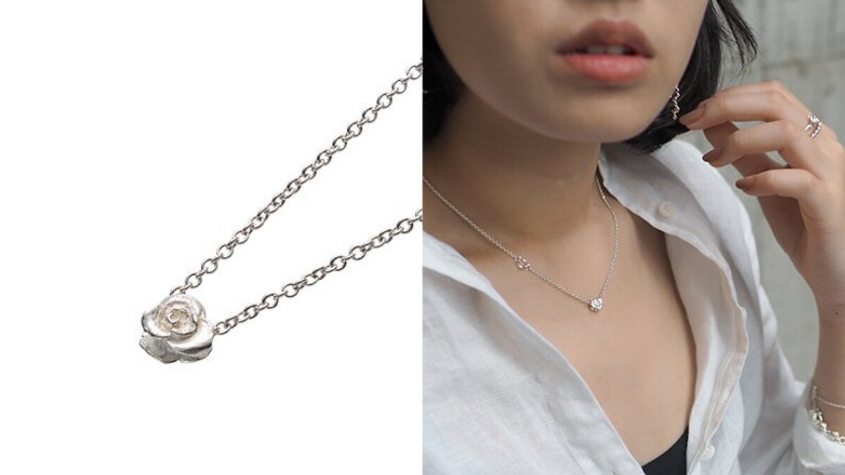 Kinjo草山金工 小玫瑰・單顆滑動項鍊，售價NT$3,080