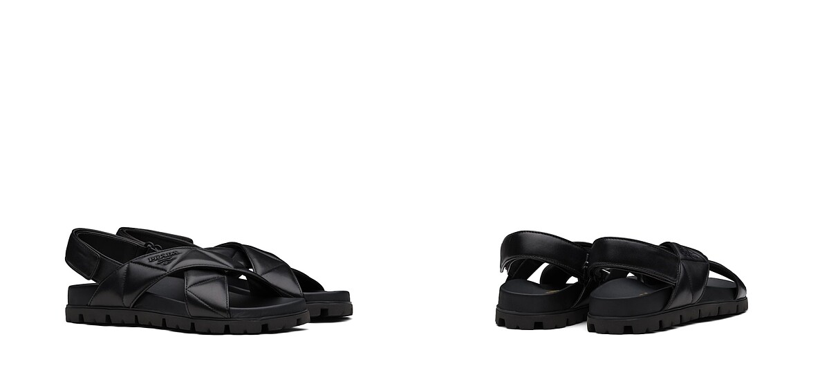 Prada運動風絎縫納帕軟皮涼鞋,售價NT$30,000