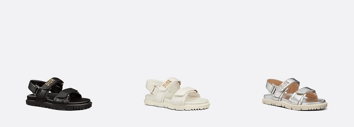 Dior Act涼鞋(黑白羊皮/銀色塗料小牛皮),售價NT$35,000