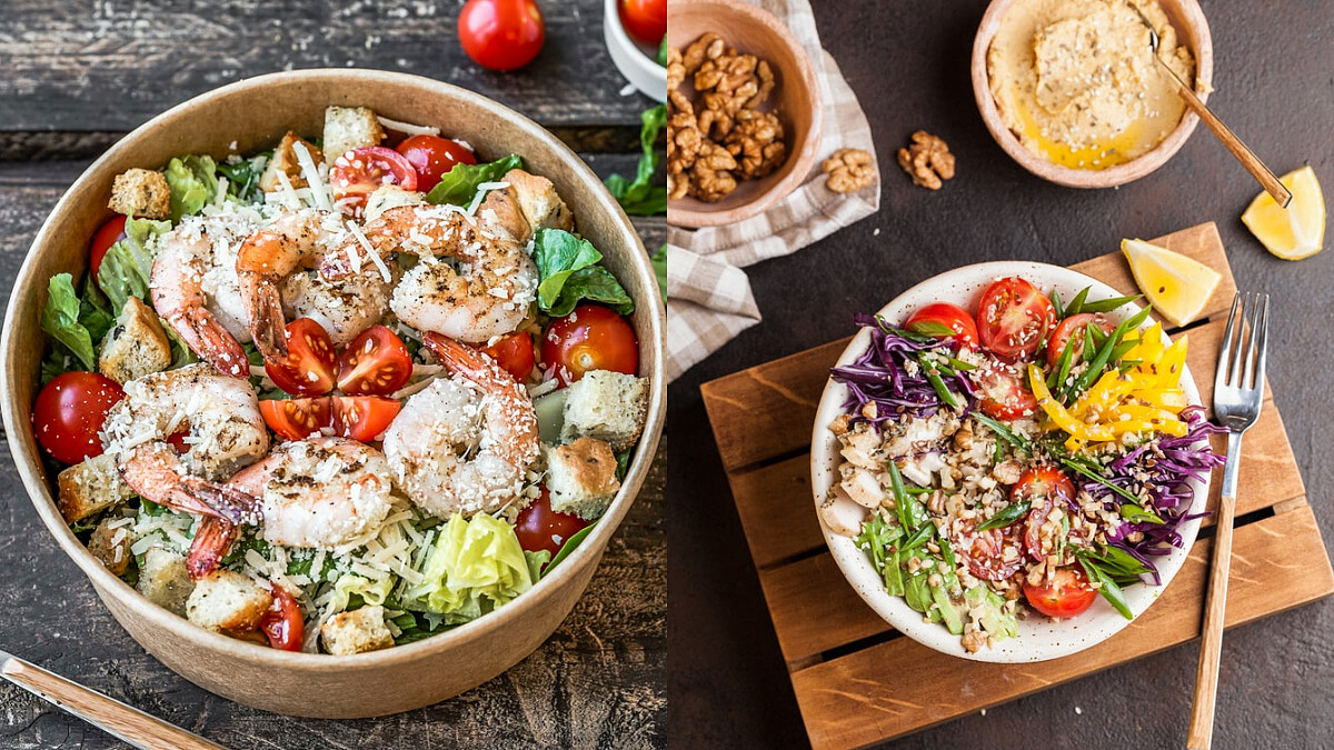 蒜香牛排蔬食沙拉/藜麥鮮蝦沙拉/奶香烘蛋馬鈴薯泥沙拉，3道低脂高蛋白沙拉食譜來了！