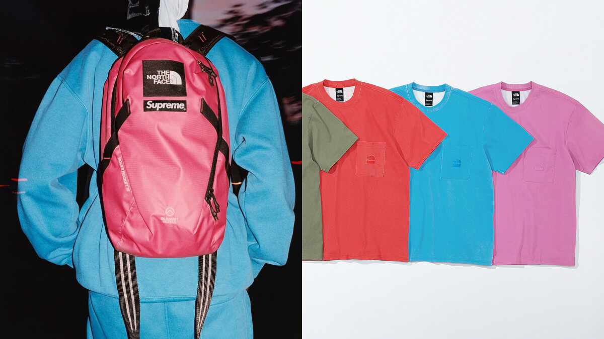 The North Face再度聯手Supreme推出2021春夏聯名系列！糖果配色棉T+棉褲，簡單搭出潮流居家穿搭