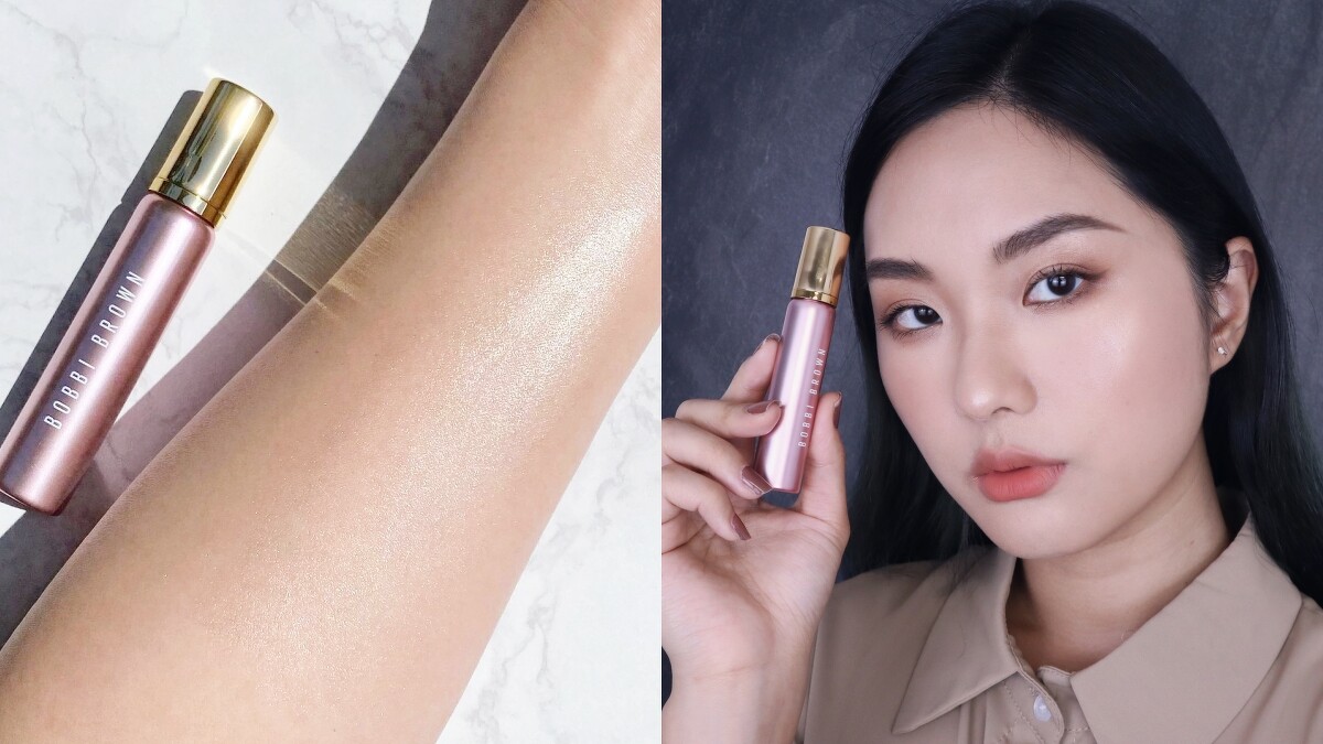 Bobbi Brown 2021限量神仙光影系列金緻打亮液(左)刷色(IG@bbpro_jp_saki)、(右)實擦(IG@@monimoni_makeup)