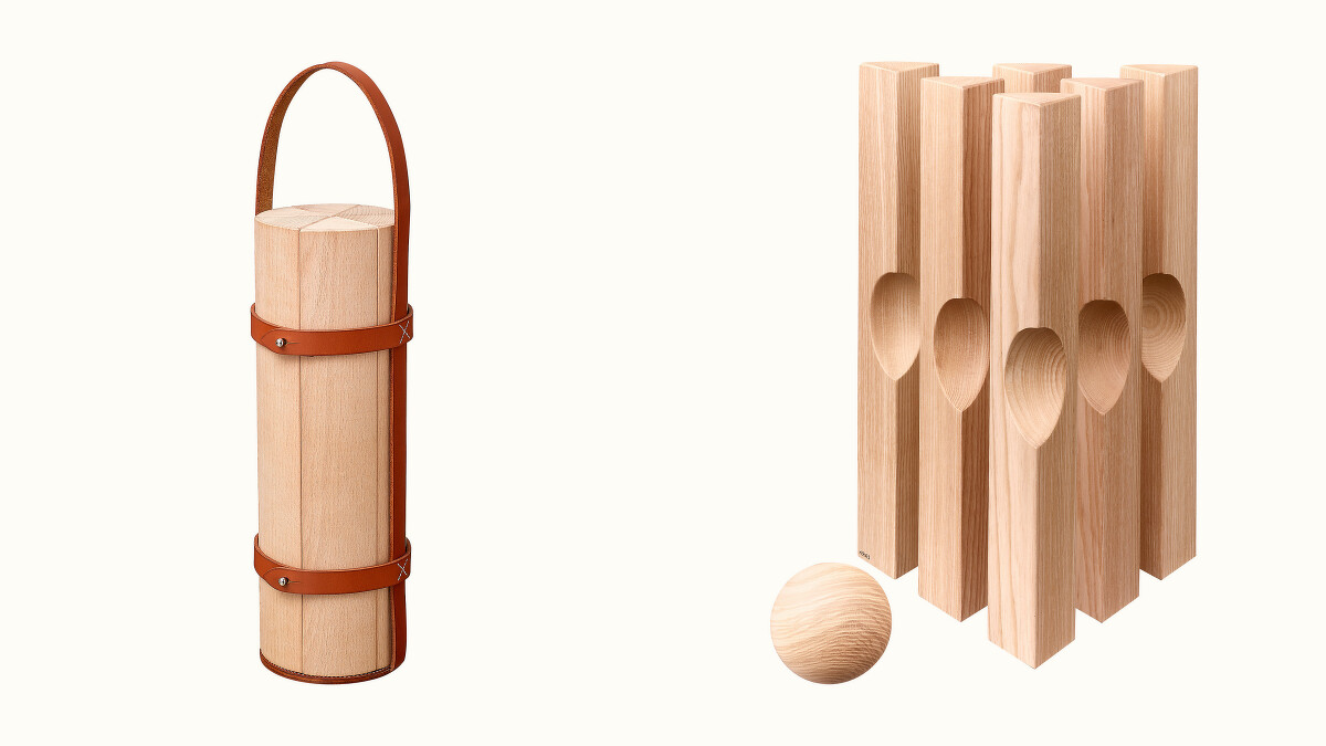 Herm&eacute;s木製保齡球組，售價2,425美元