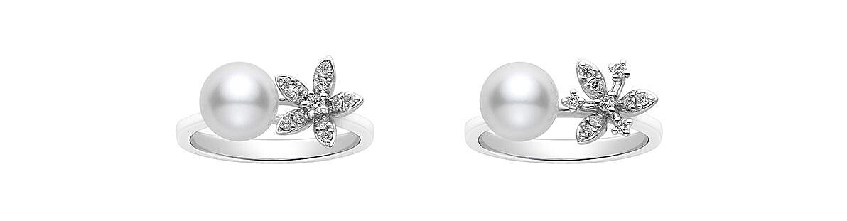 MIKIMOTO花卉造型珍珠鑽戒(三瓣花瓣款)、MIKIMOTO花卉造型珍珠鑽戒(五瓣花瓣款) 