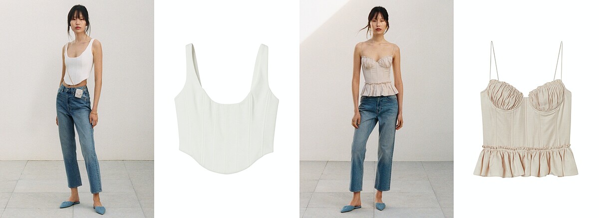 喜歡基本色系穿搭的，本次聯名系列也有！透過變化服飾的剪裁輪廓，簡單的背心在Brock Collection的巧手下亦成為女人味的代名詞。