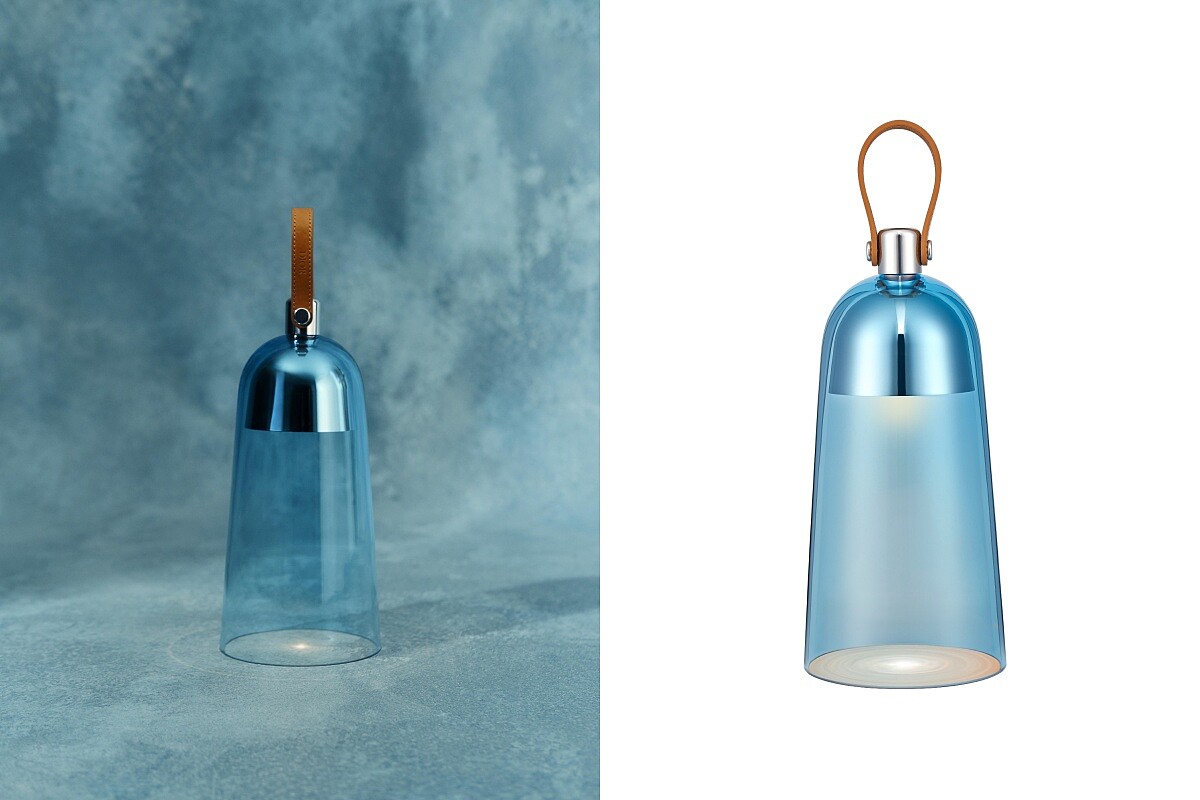 Dior Blue Mizza藍色豹紋花冠造型玻璃桌燈