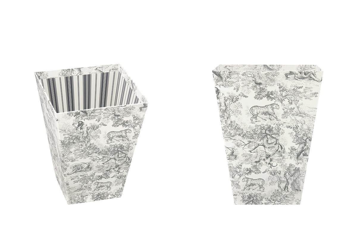 Dior Toile de Jouy灰色法式印花垃圾桶