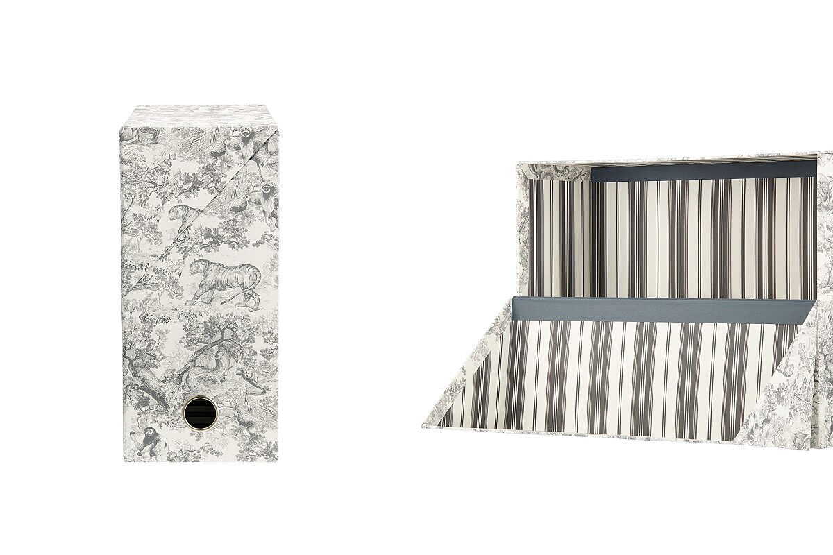 Dior Toile de Jouy灰色法式印花文件收納盒