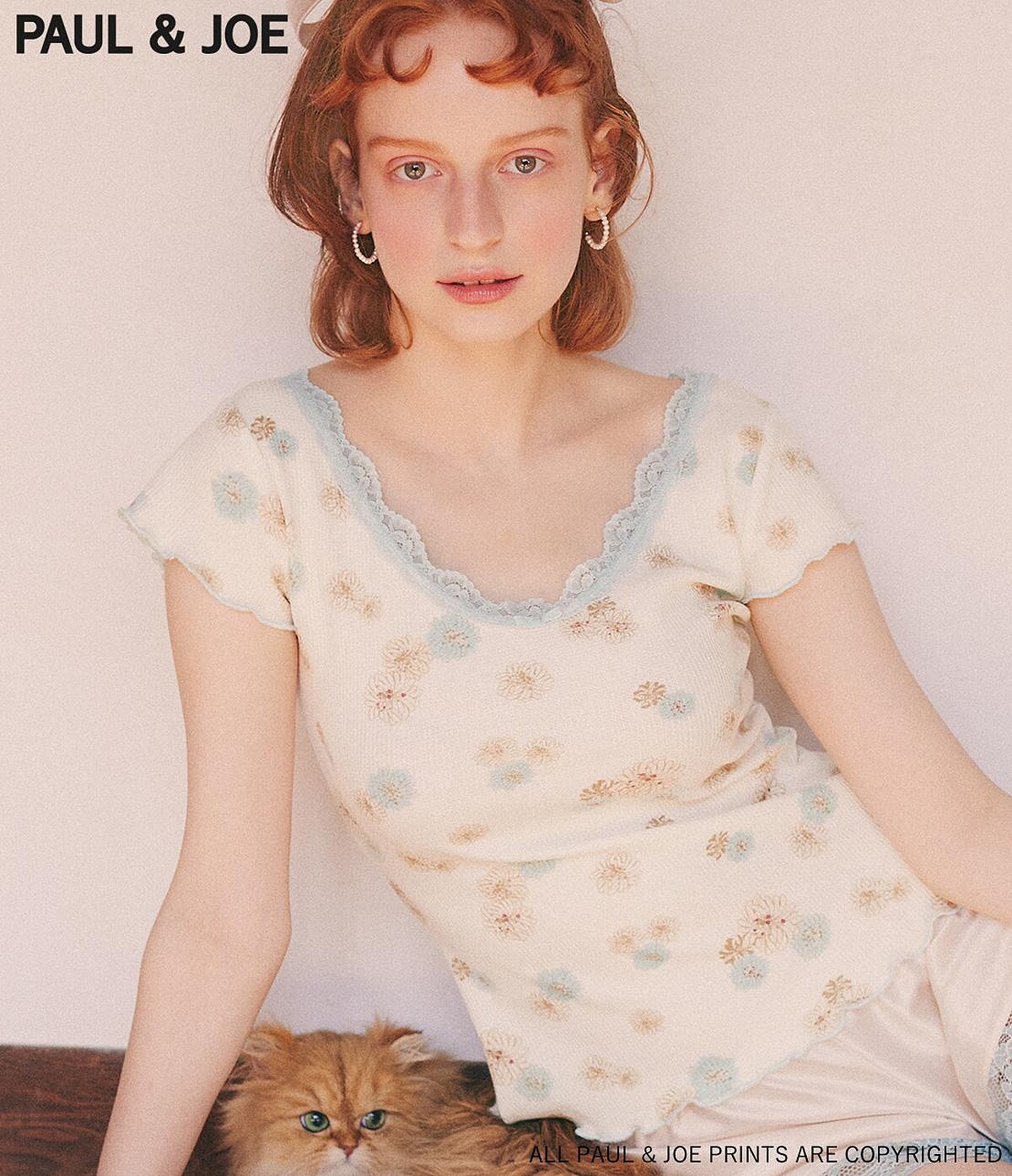 Paul & Joe X PJ 經典印花蕾絲短袖上衣，NT690