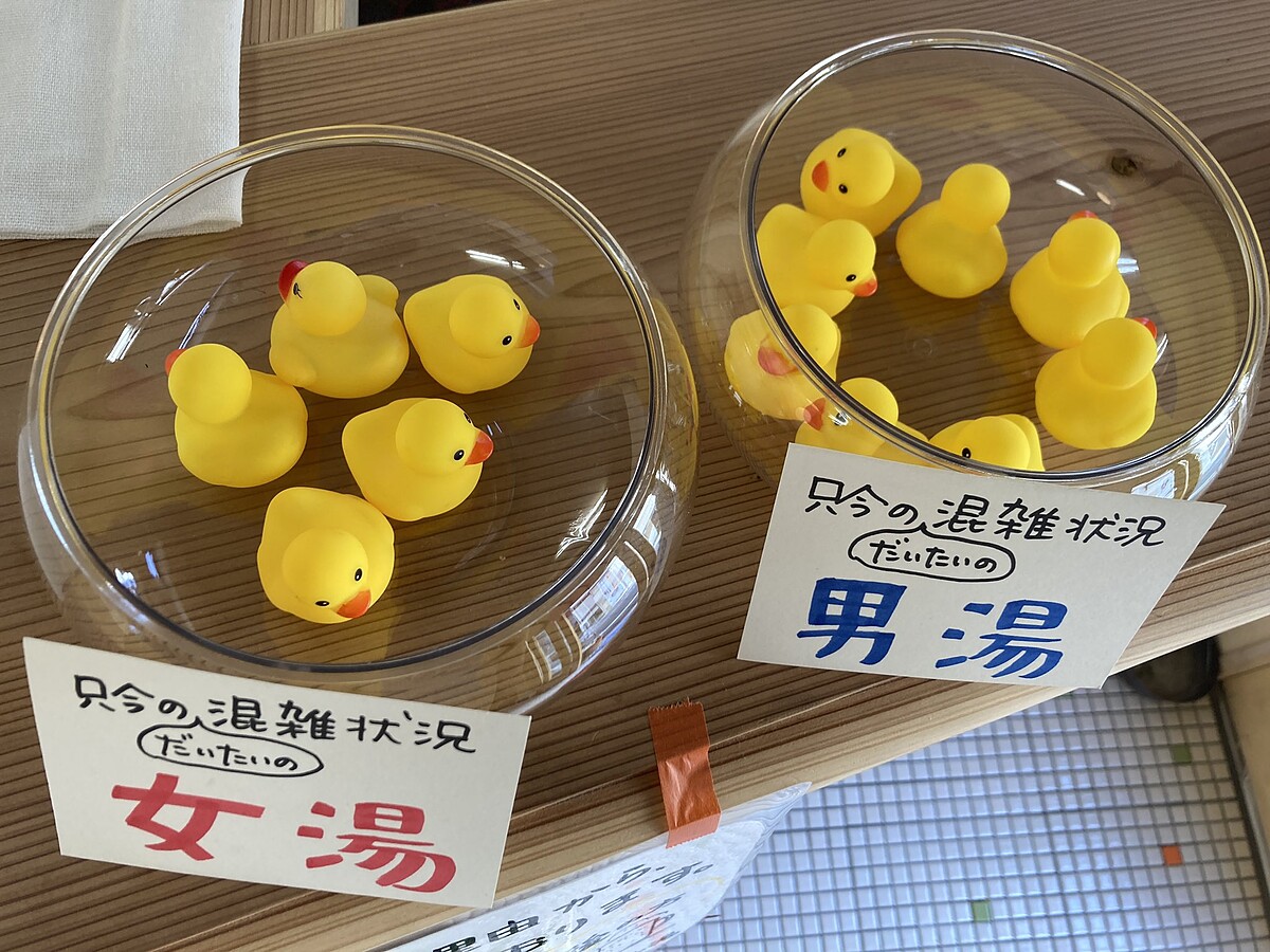 ▲澡堂老闆用小鴨「再現」浴池內部情況。（圖／翻攝自にんじん湯@豊橋 Twitter）