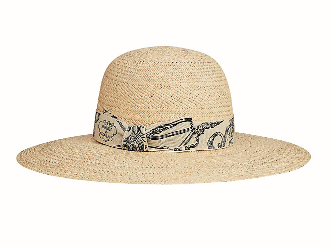 Herm&egrave;s Carrousel系列羅緞飾帶巴拿馬草帽，NT$ 21,800。