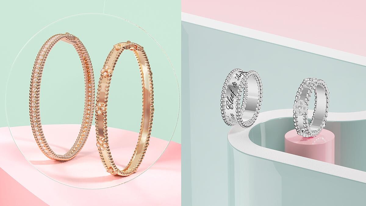 VCA珠寶推薦再+1！全新Perlée sweet clovers系列手鐲與戒指，四葉幸運草結合金質圓珠太討喜