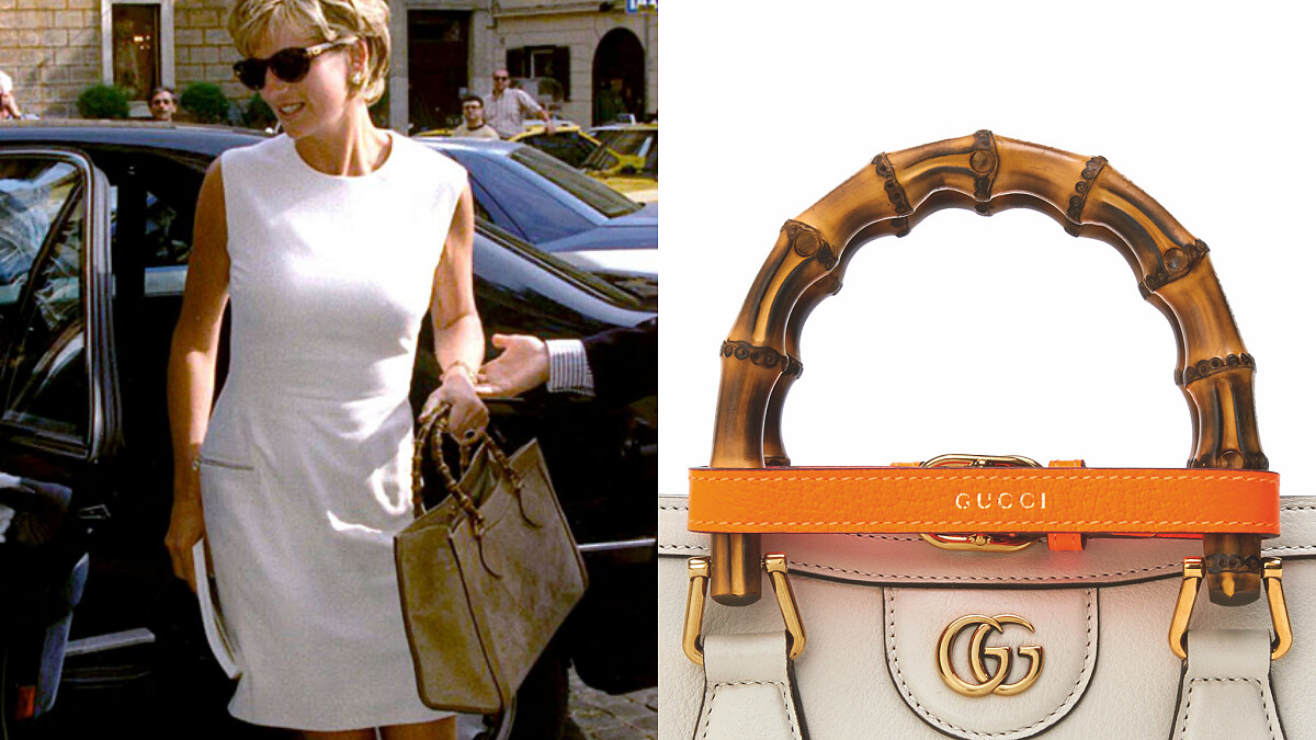 Gucci Diana方形竹節復刻包！黛安娜王妃生前愛包再添螢光束帶細節，還有提供個人刻字服務