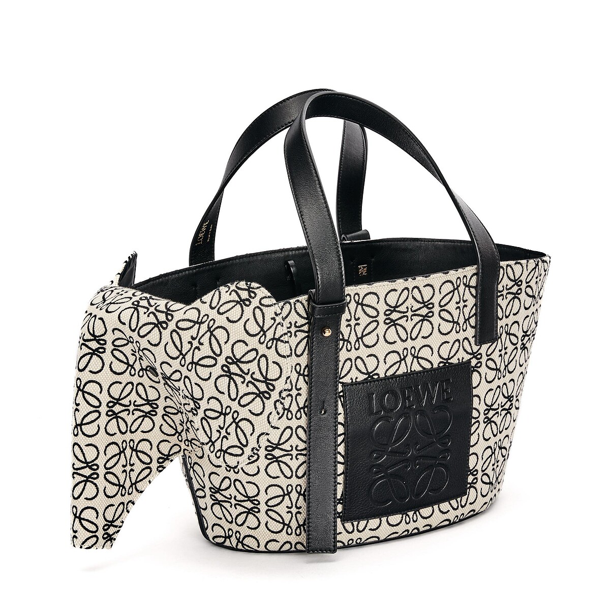 Loewe大象造型提花手提包，售價店洽