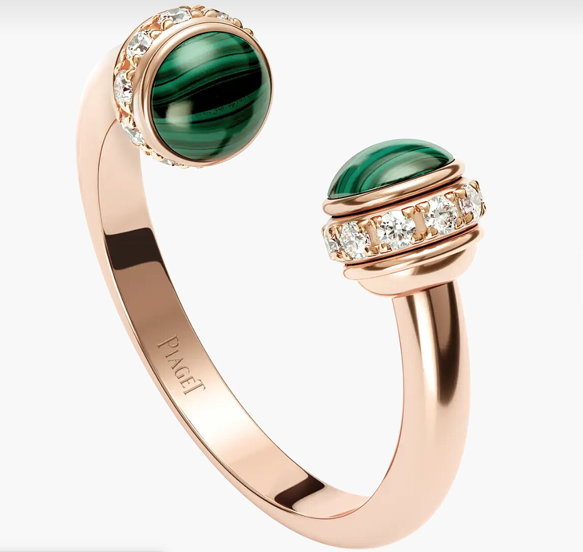 Piaget Possession 系列戒指，18K黃金鑲嵌綠松石與鑽石