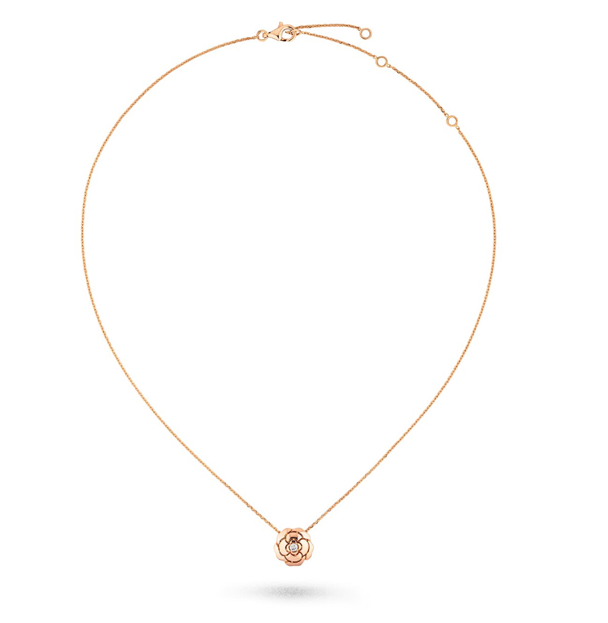 Chanel Extrait de Camélia項鍊，18K玫瑰金鑲嵌鑽石，NT$ 87,000