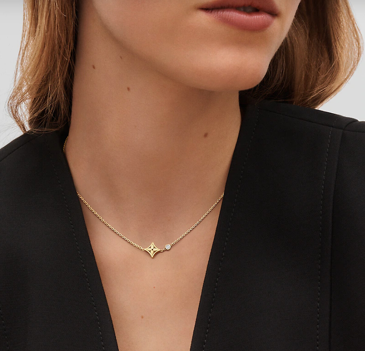 Louis Vuitton Idylle Blossom 系列吊墜項鍊,18K黃金鑲嵌鑽石,NT$72,500