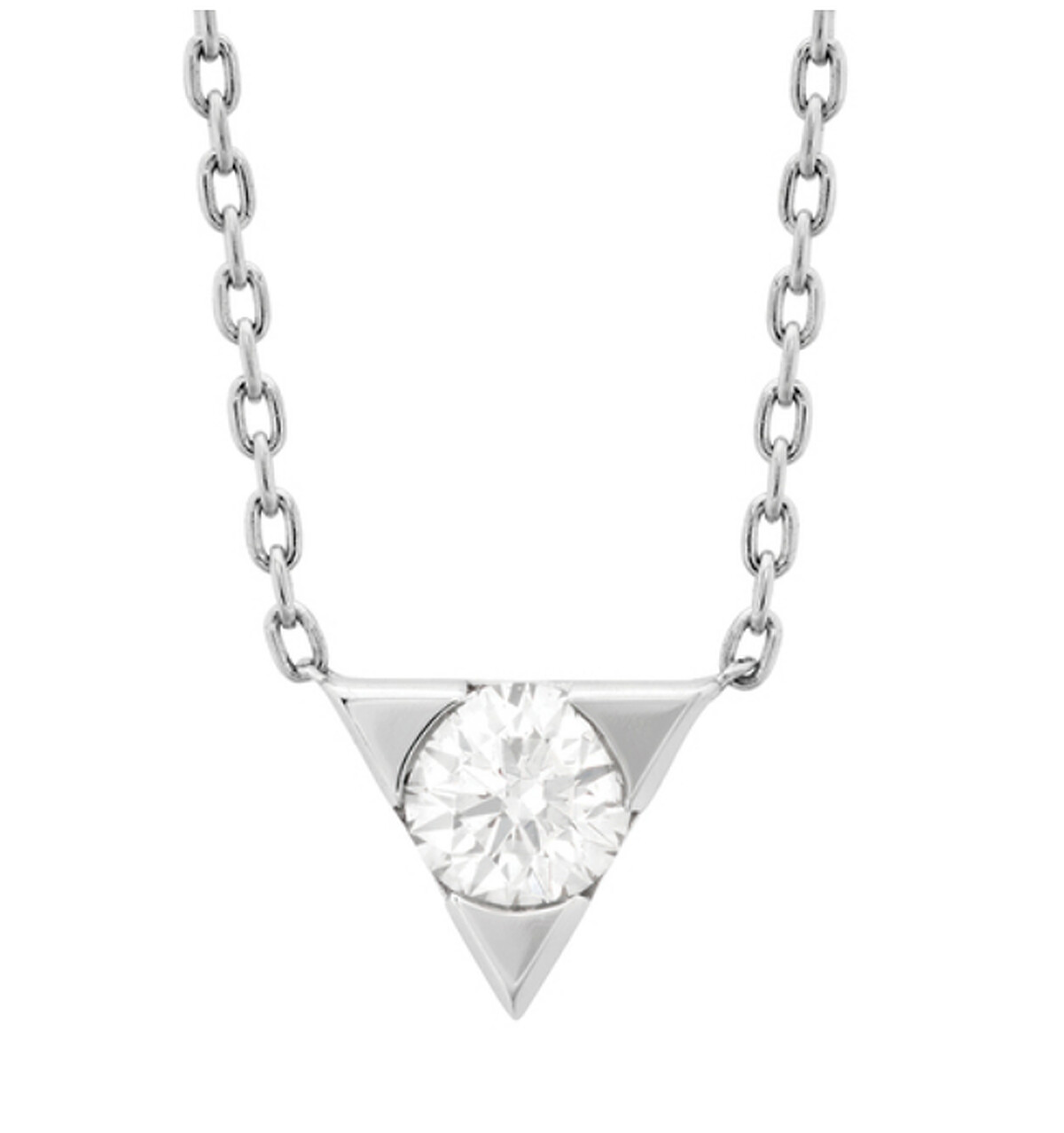 Hearts On Fire Triplicty三角形18K白金鑽石項鏈，約0.1克拉，約NT$32,000起