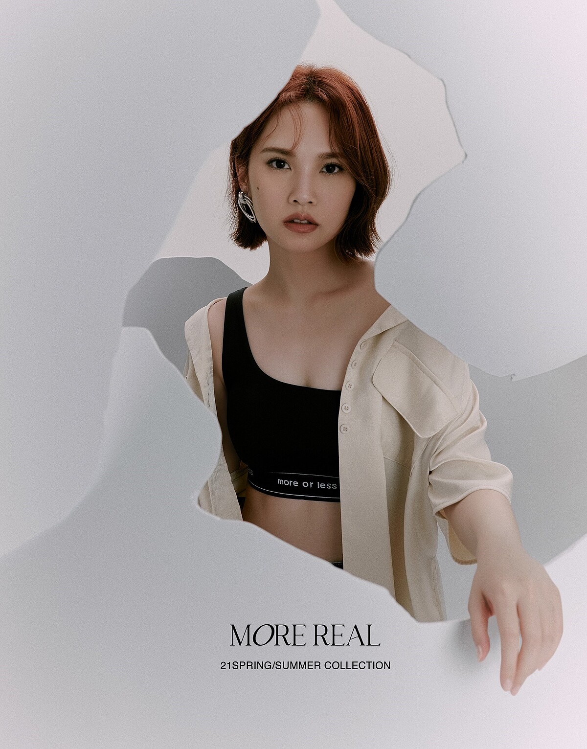 MORE REAL單肩運動款BRA TOP，NT390