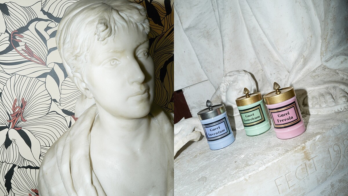 Gucci Decor 2021浪漫主義家飾系列藏著絕美彩色玻璃罐蠟燭,粉彩綠、煙霧藍、玫瑰粉讓人選擇困難